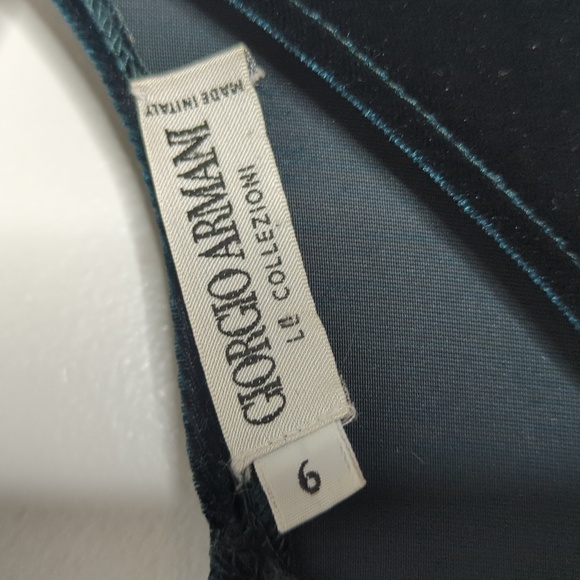 Giorgio Armani Le Collezioni Pine Green Luxurious Velvet Holiday Maxi Dress 6 - Picture 7 of 13